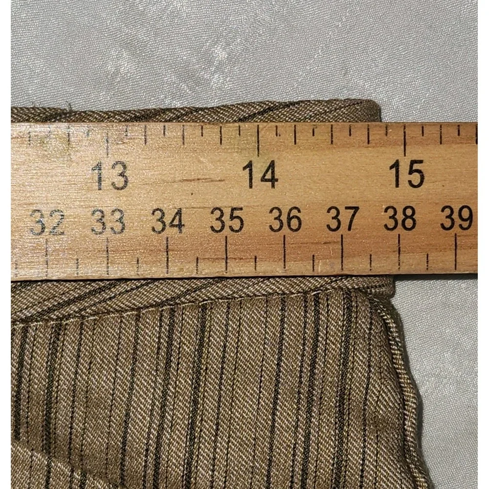 Vintage Rampage Y2K 90's Low Rise Mini‎ Skirt Tan Olive Striped Stretch Size 7